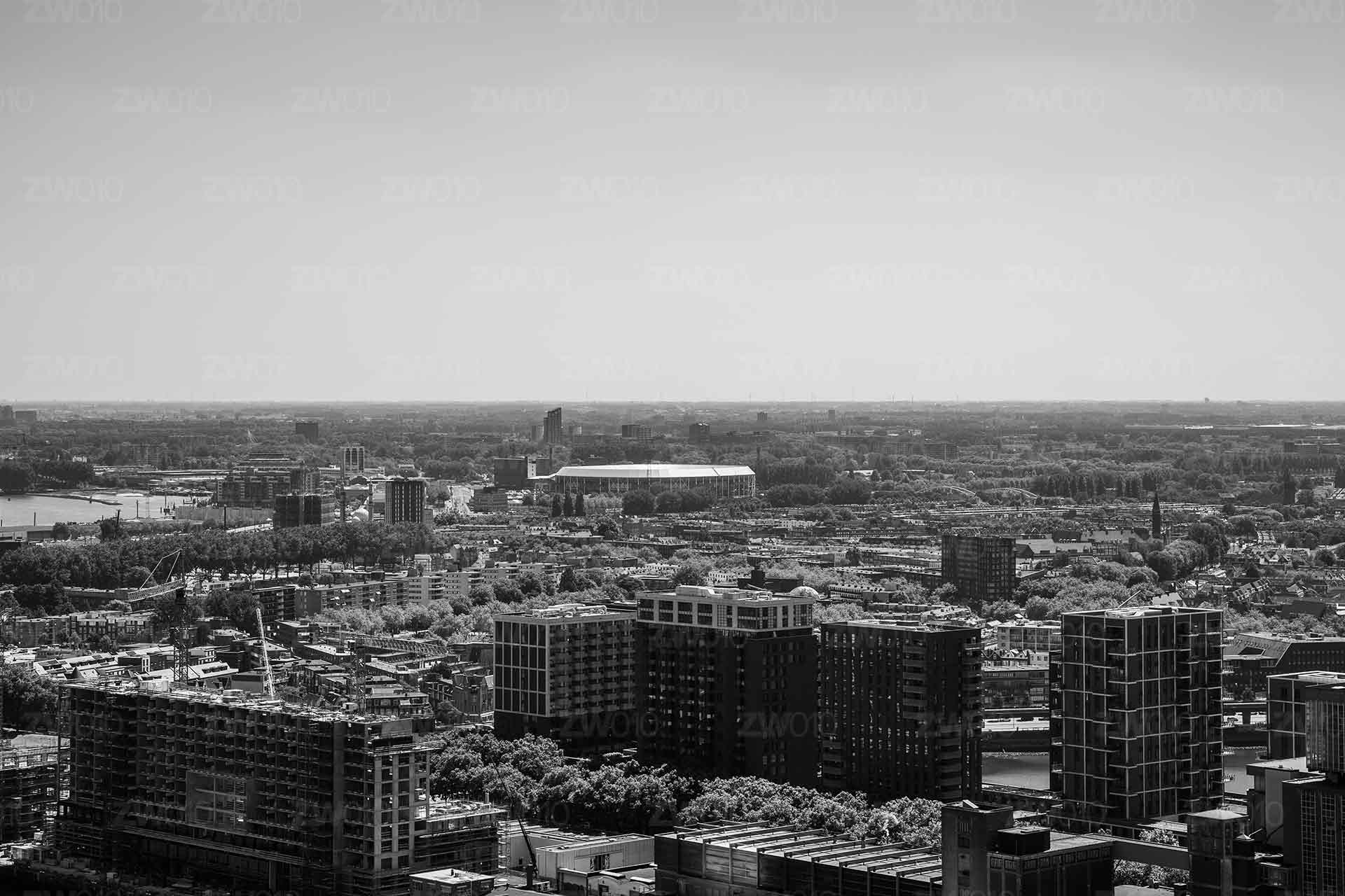 Op Zuid - Luchtfoto van voetbalstadion de Kuip Op Zuid - Luchtfoto van voetbalstadion de Kuip